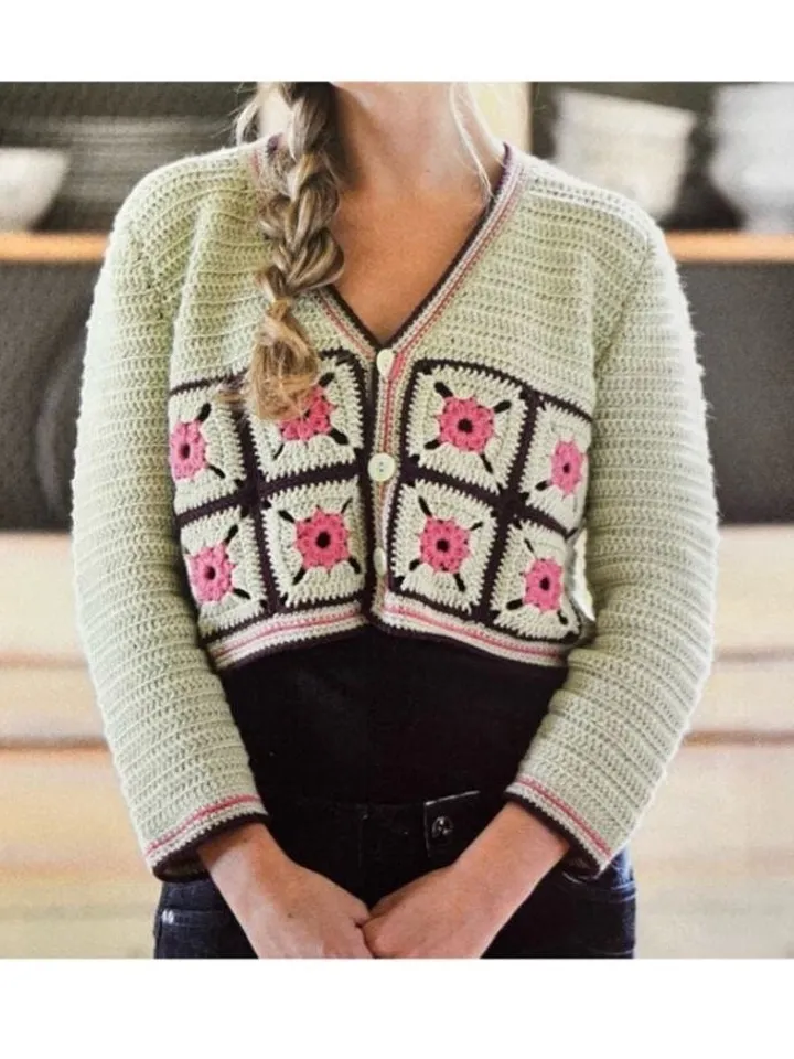 Cardigan crochet pattern, cropped cardigan crochet, granny squares cardigan pattern pdf