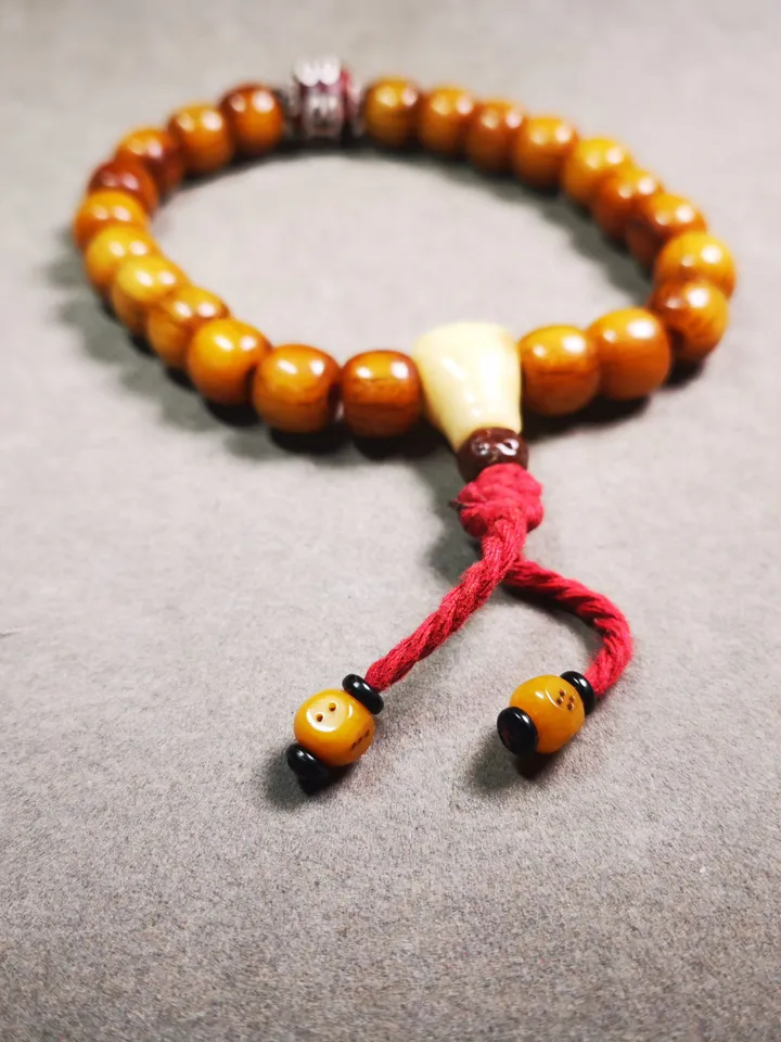 Gandhanra Handmade Tibetan Yak Bone Wrist Mala Bracelet,23 Prayer Beads Bracelet for Men