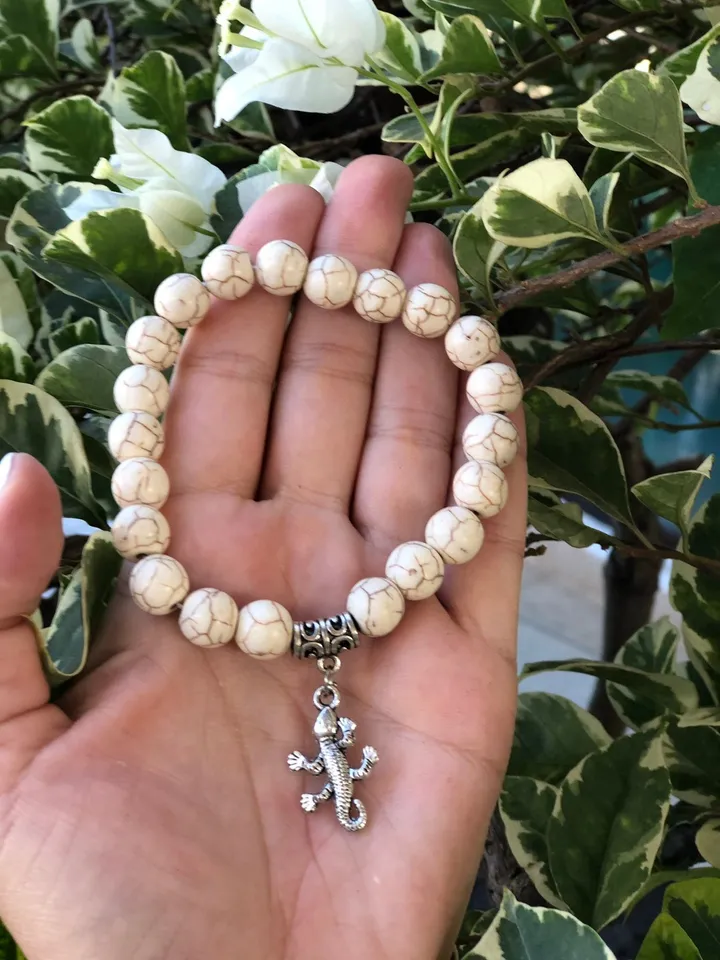 Set of Tree White Pink Bracelets | Crystal Bracelet | Howlith Bracelet | Totem Bracelet | Summer Set Bracelet Woman | Handmade Bracelet Set