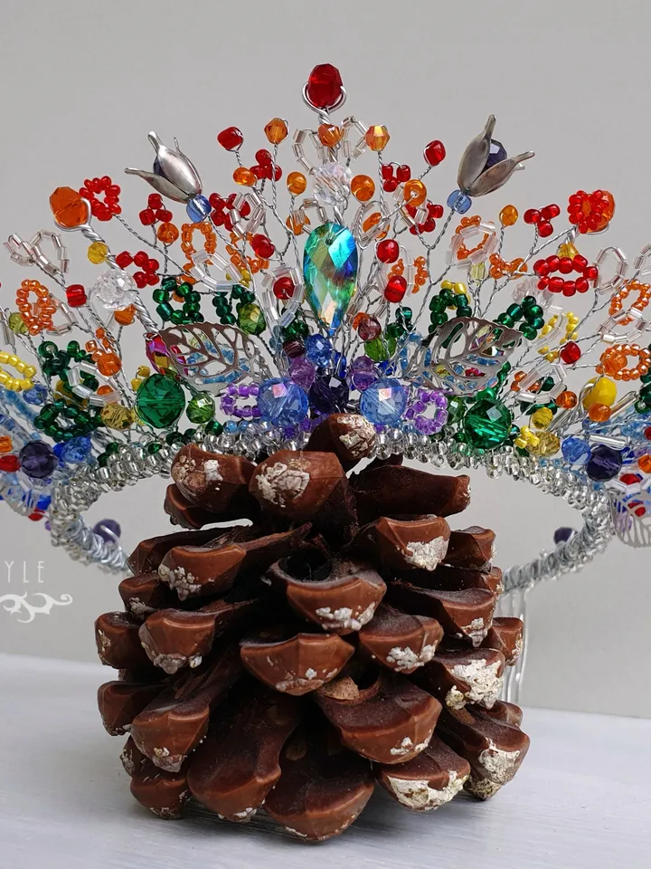 Rainbow crown, Rainbow headpiece, Multicolour tiara, LGBT accessories, LGBT crown, Rainbow tiara, Pride accessories, LGBTQ headpiece, Multicolour accessories