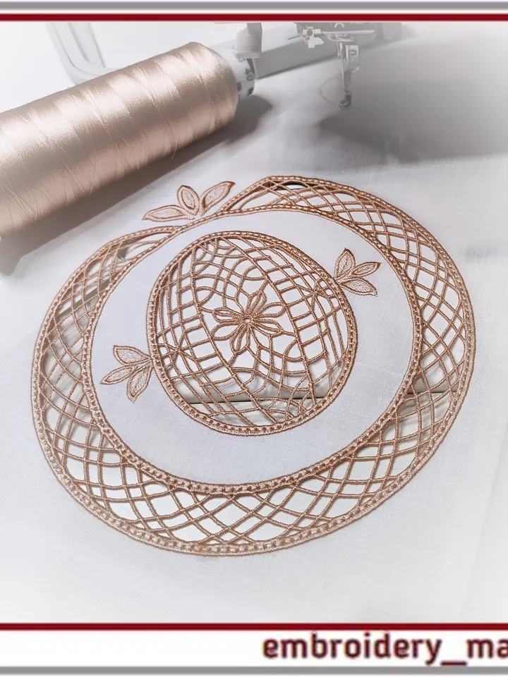 Easter Lace Egg Cutwork machine embroidery design