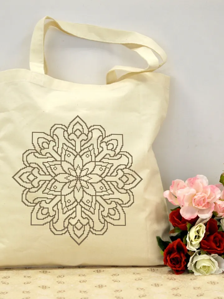 Mandala cross stitch pattern download PDF Monochrome mandala pattern digital PDF Quick cross stitch chart, Floral ornament cross stitch #M78
