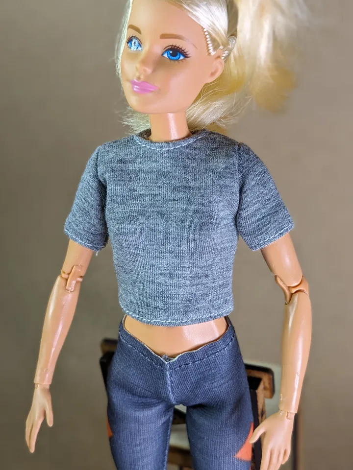 Gray T-shirt & leggins for 1/6 scale fashion female dolls
