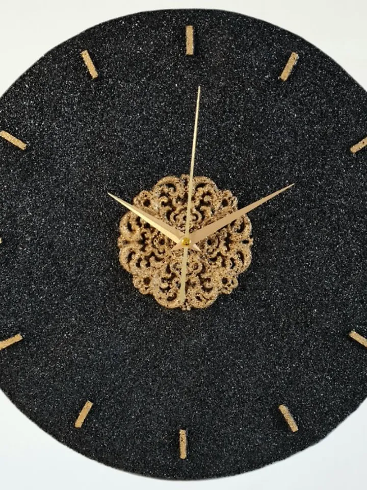 Black and gold stone wall clock Modern wall clock Silent wall clock Luxury clock