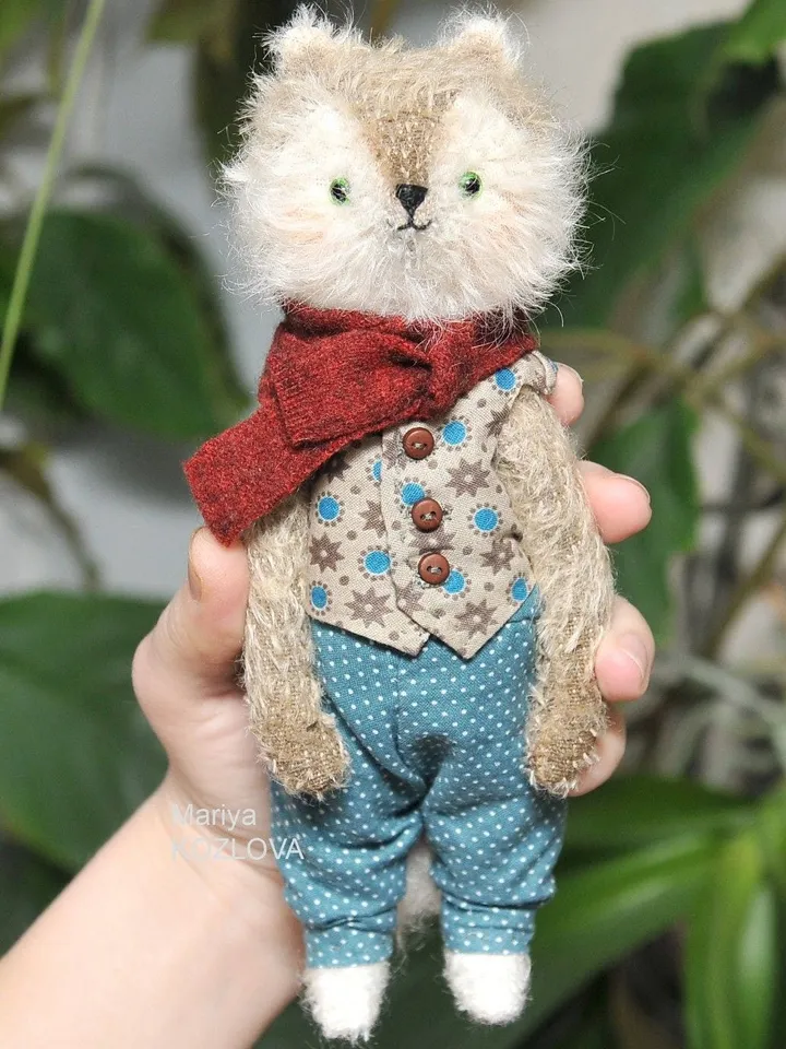 PDF Download Epattern for 8" Artist teddy toy DIY Wolfy Wolf/ sewing instructions/ accessory,clothes,basket instruction