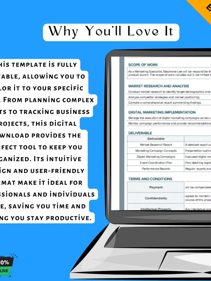 Employee Statement of Work Template | Job Scope Document & Work Agreement Form | Google Sheets SOW Template