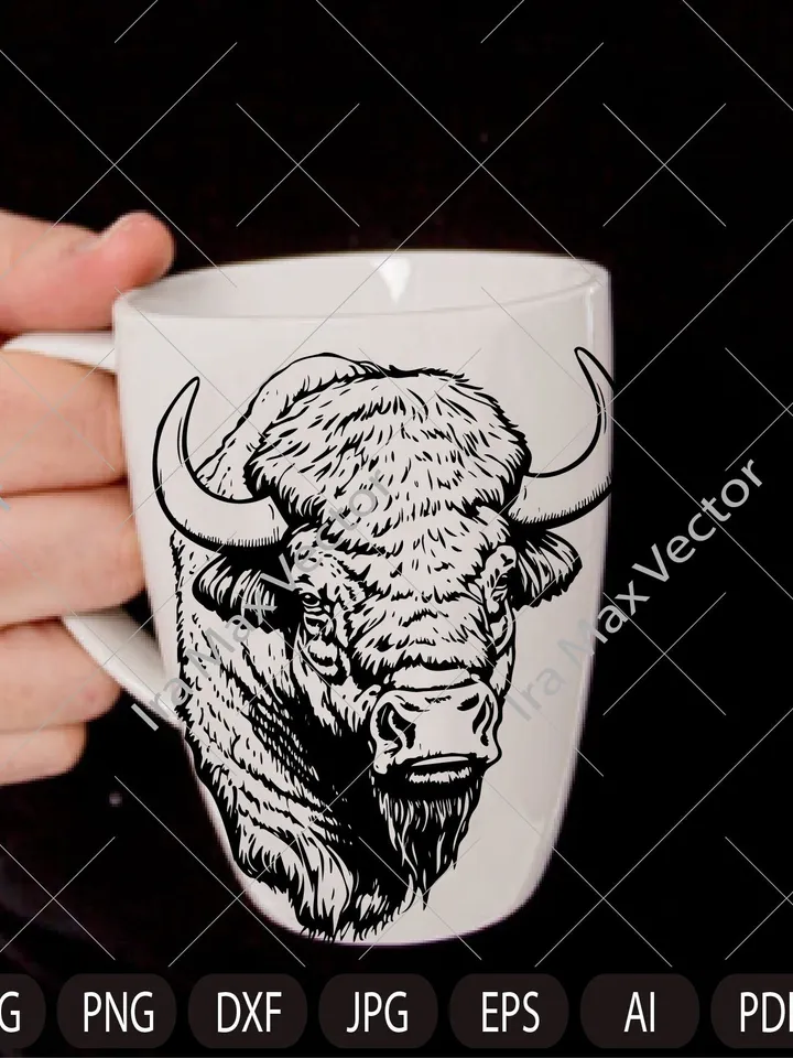 Buffalo Head , Bison svg, Buffalo Svg ,Buffalo face svg, Buffalo Cut Files , Buffalo logo, Buffalo Laser Engraving Files