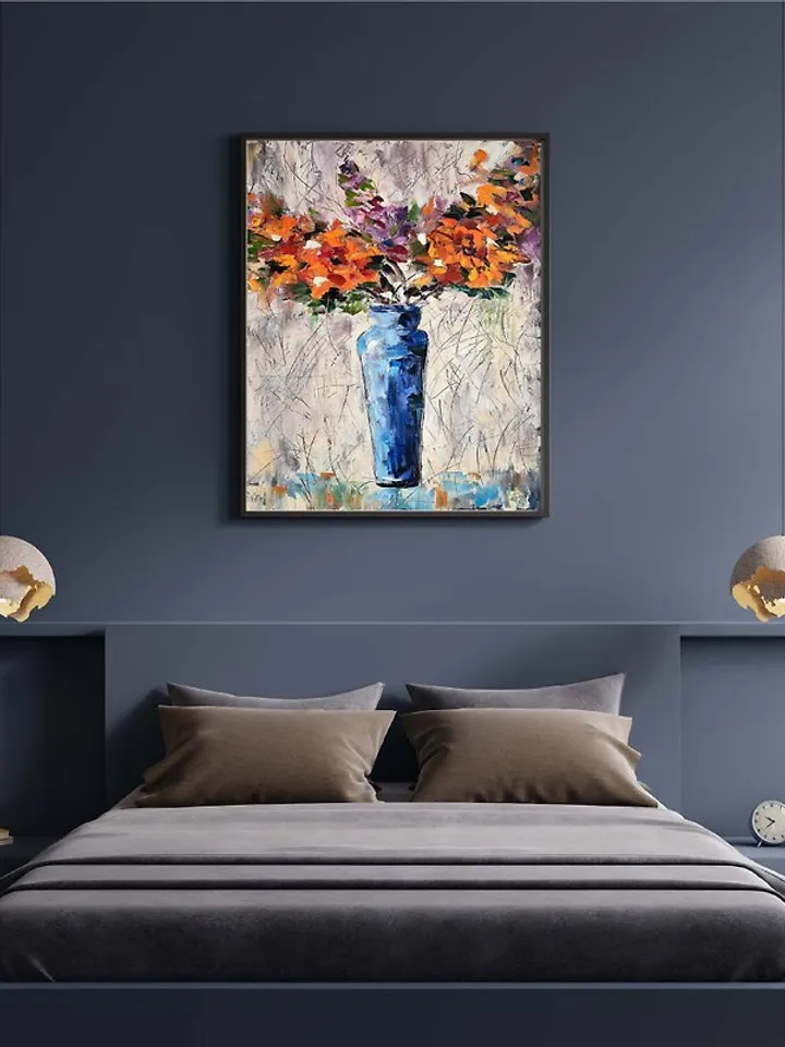 Flowers original oil painting on canvas Oil abstract painting Flowers in vase