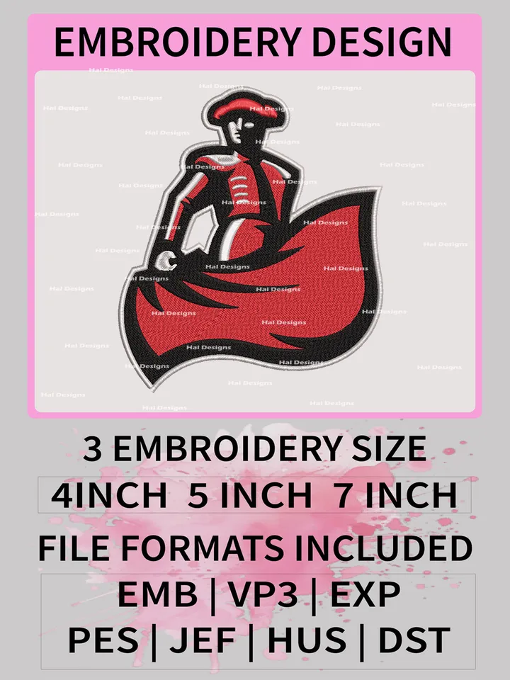 NCAA Cal State Northridge Matadors Embroidery File, 3 Sizes, 6 Formats, NCAA Machine Embroidery Design, NCAA Logo, NCAA Teams