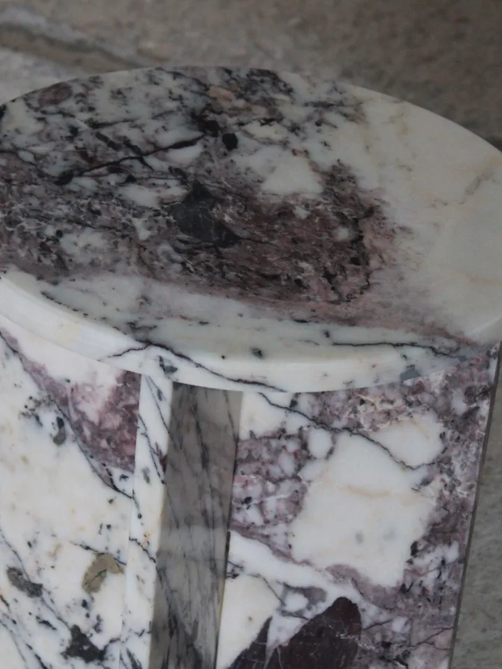 Aegean marble ( lilac) end table,side table handmade