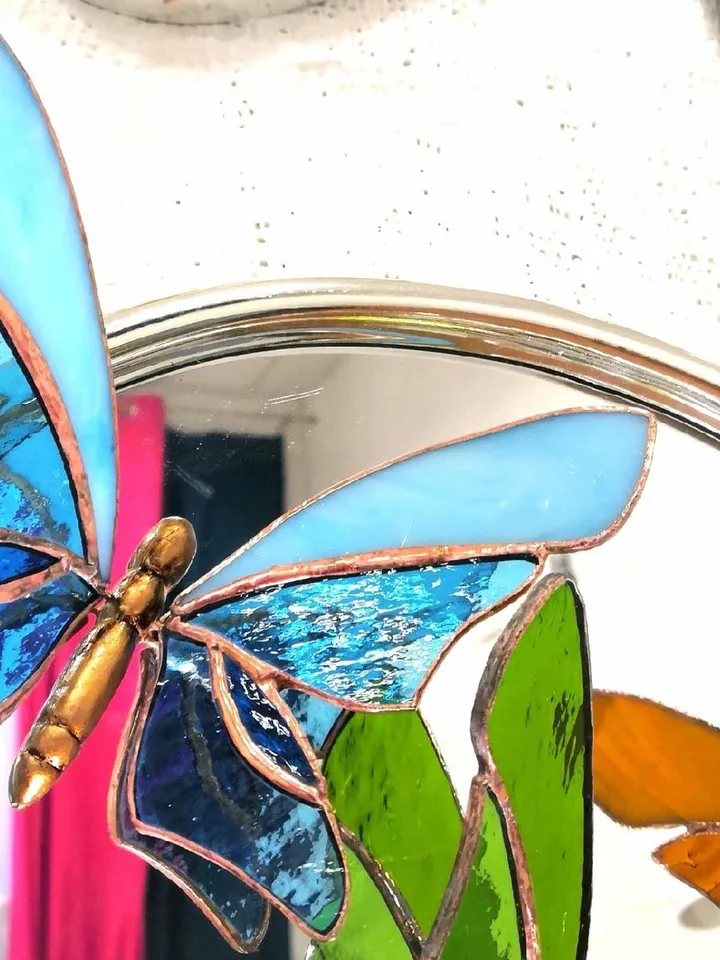 Tiffany-Style Stained Glass Butterflies, Tiffany Butterflies, Stained Glass Art, Stained Glass Butterflies in Tiffany Technique, Tiffany-Style Butterflies in Stained Glass, Tiffany Glass Butterflies, Tiffany Butterfly Stained Glass Creationss