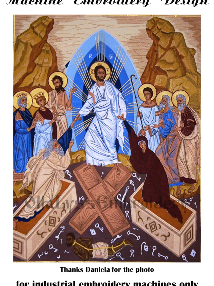 Resurrection of Christ embroidery design