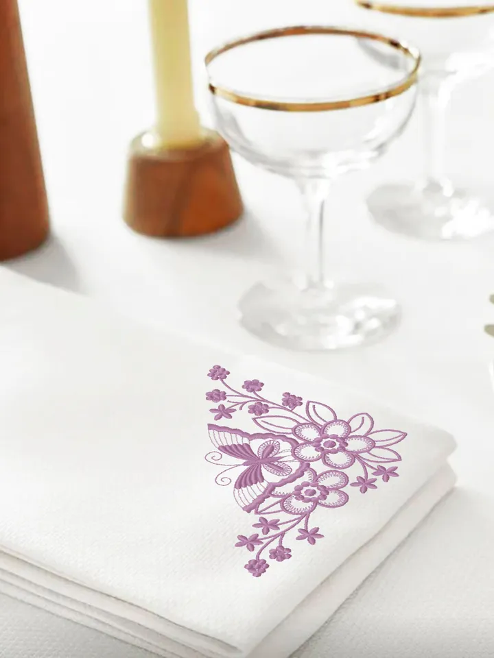 Floral corner embroidery designs Machine embroidery pattern 4 sizes, Embroidery files flower arrangement, Butterfly applique #R15