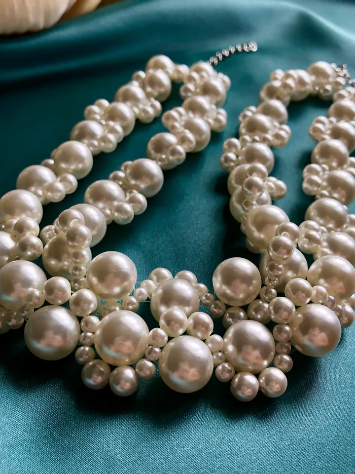 Double Majorca Pearl Necklace