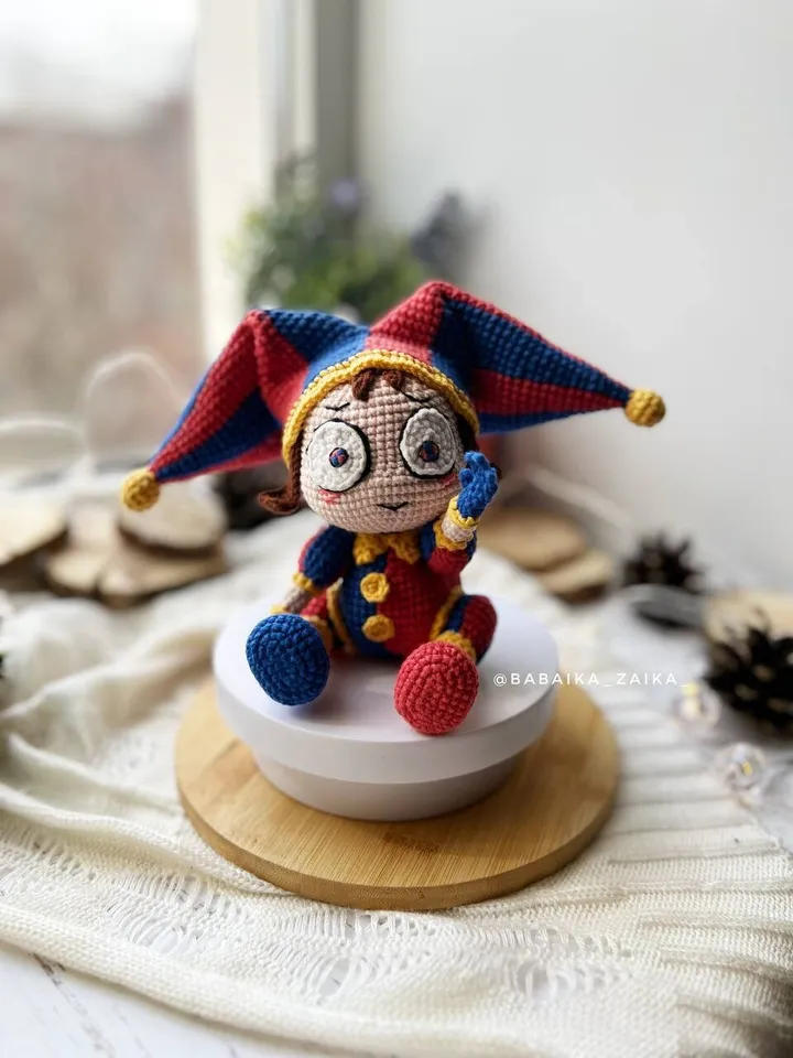 PDF Crochet Pomni Pattern, Amazing Digital Circus Amigurumi Pattern, Crochet Monster, Halloween Crochet Pattern, Amigurumi Clown