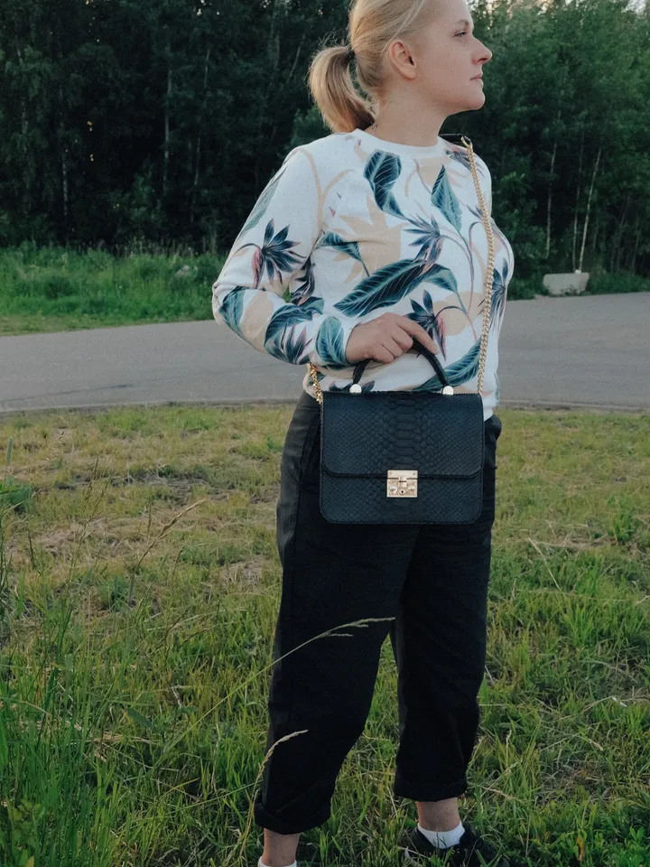 Genuine python skin classy woman bag | designer leather bag | woman hadle bag | chain crosshandle elegant snake bag | Snake print purse