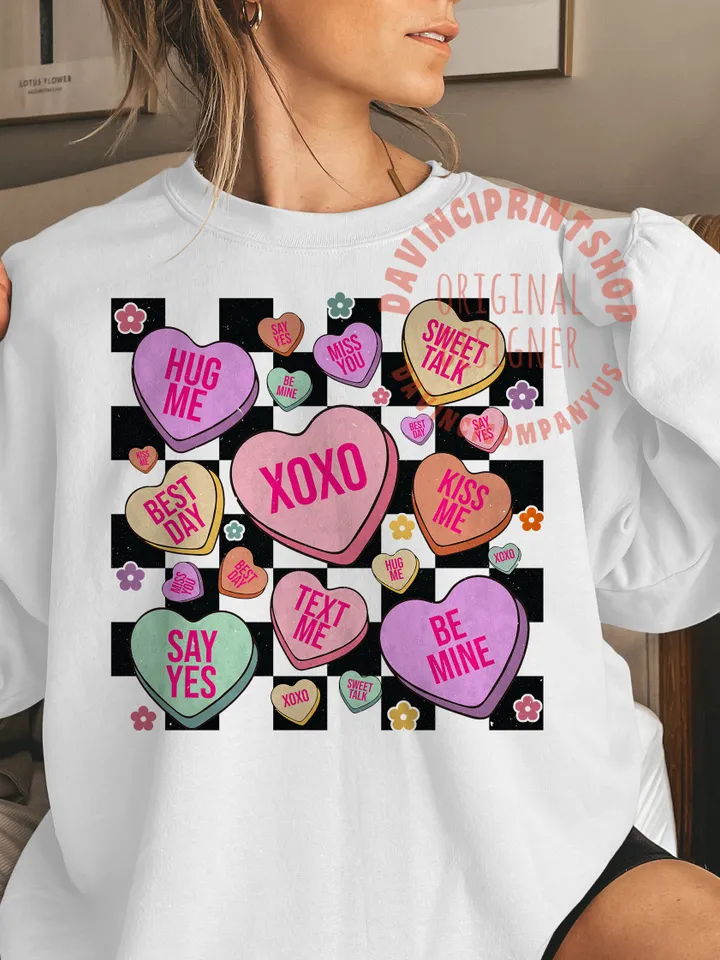 Valentines Conversation Hearts PNG, Candy Hearts png, Valentines Sublimation designs, Retro Valentines, Love Sublimation, png designs, png