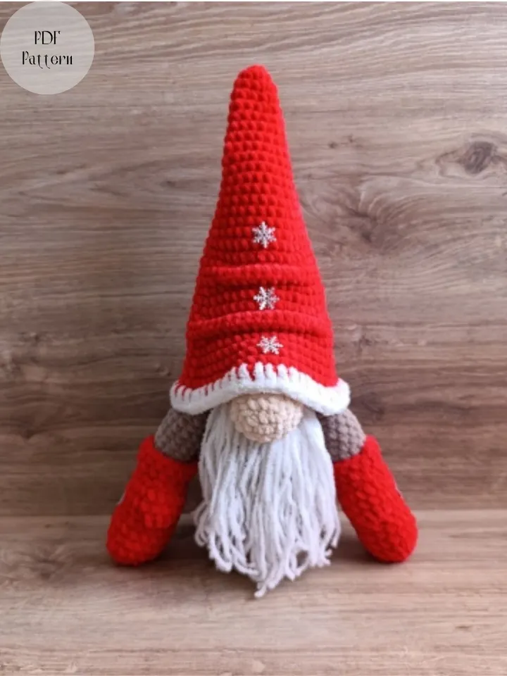 Crochet gnome pattern, Christmas gnome with surprise, Bottle case, Christmas interior decor, Children's toy, Amigurumi toys