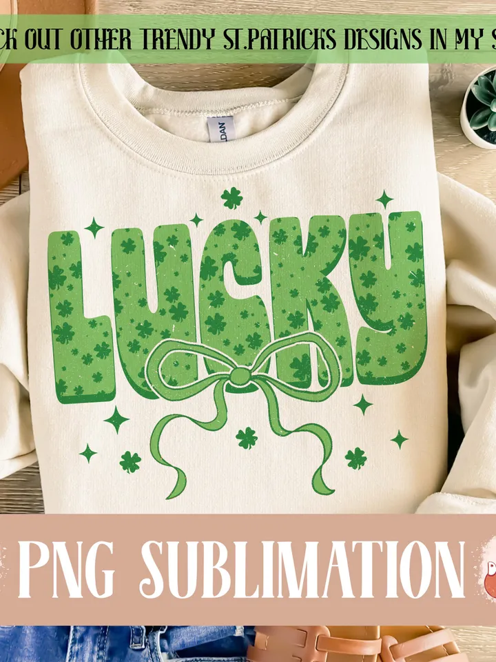 Lucky St.Patricks Day Coquette PNG, Green Bow png, Retro St.Patricks png, Irısh png, St.Patrick Bow Png, Green Shamrock PNG, Lucky png