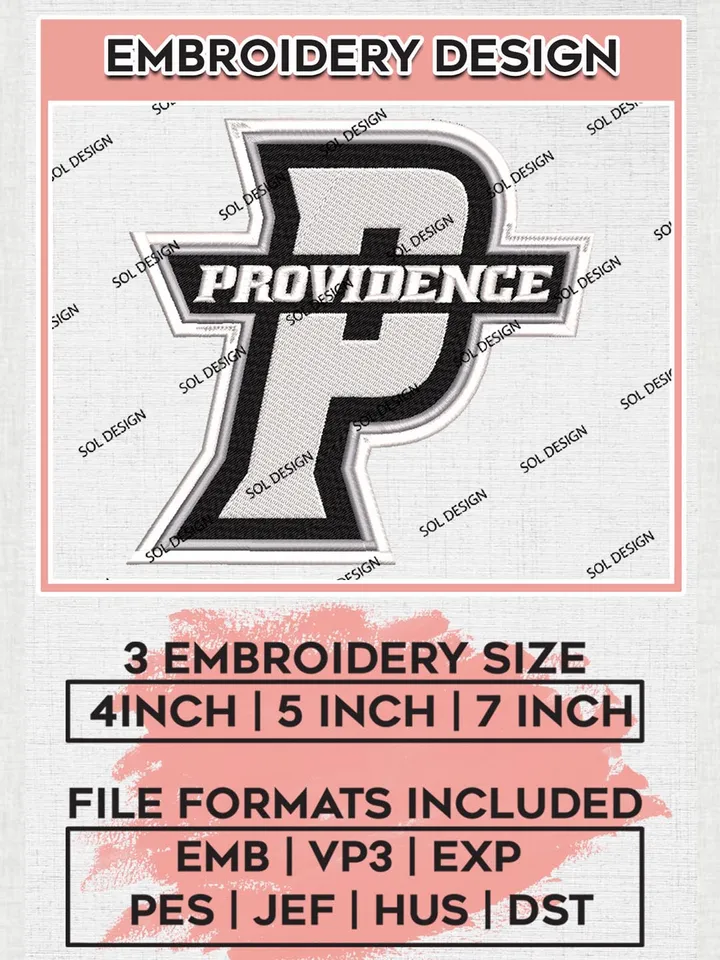 Providence NCAA Team Logo Machine Embroidery Design, NCAA Providence Friars Embroidery Design Design files, NCAA Team Embroidery Designs, NCAA Machine Embroidery Designs, Digital Download
