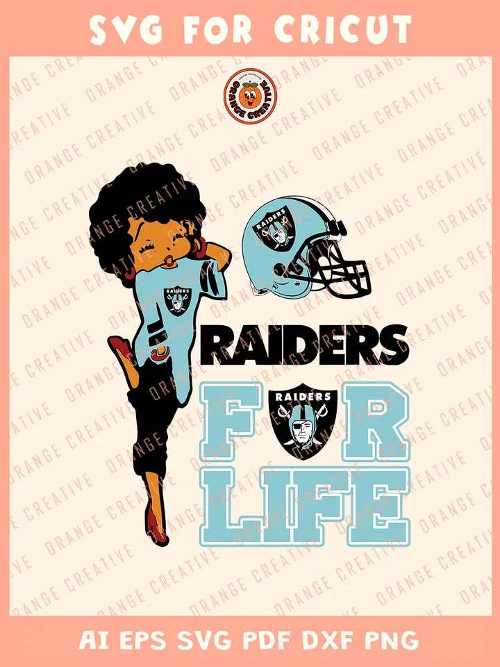 Las Vegas Raiders Girl For Life Svg, NFL Las Vegas Raiders Team Svg, NFL Football SVG for cricut, Raiders Team Gift For Girls, Svg Files for Cricut, Png, Dxf, Digital Download