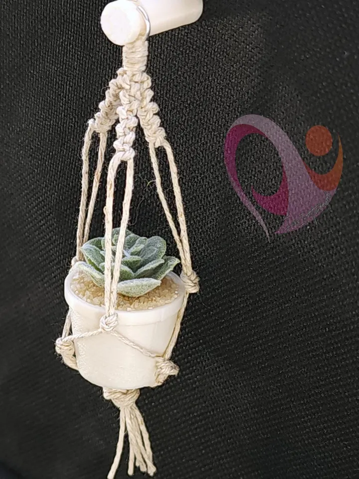Mini Macrame Plant Magnet Tiny Succulent Fridge Magnet Boho Locker Decor Cute Gift for Plant Lovers Cubicle Decoration