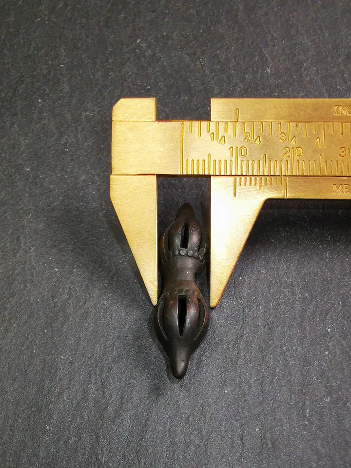 Gandhanra Vintage Nine-pronged Vajra Dorje Amulet,Tibetan Buddhism (Vajrayana) Ritual Implement,Made of Cold Iron,30 Years Old