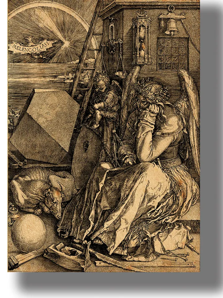 Melancholy by Albrecht Durer. Allegory art print.