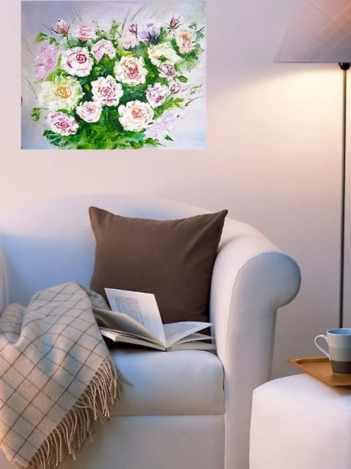 Peonies, Pink flowers, Original painting, Oil art, Original painting 40x50 cm