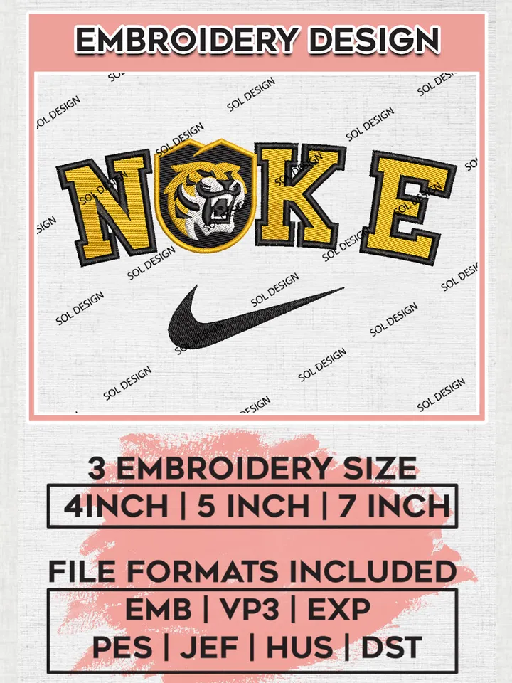 Ni.kee Colorado College Tigers Team Mascot Logo Embroidery Design Files, NCAA Colorado College Tigers Machine Embroidery, NCAA Teams, 3 sizes, NCAA Machine embroidery designs, Digital Download