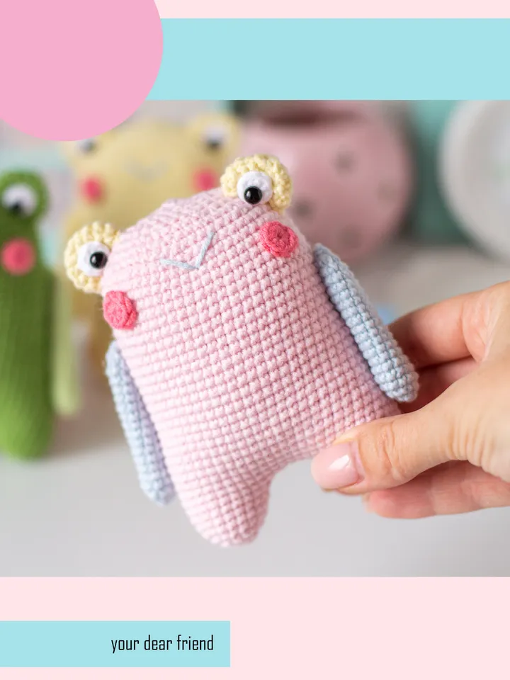 Crochet pattern amigurumi FROG toy pattern PDF file in ENG for beginners