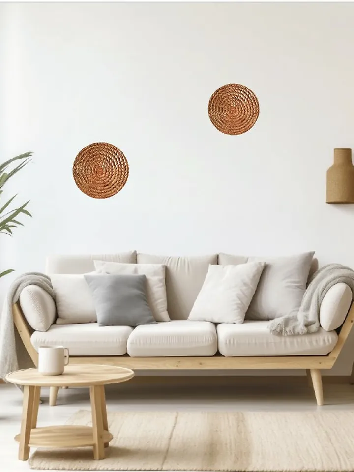Bronze texture wall art 30 cm, Round wall decor, Abstract artwork, 3D Wall paint
