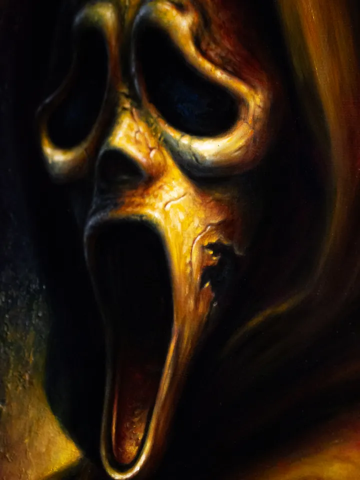 Original oil painting Scream Ghostface