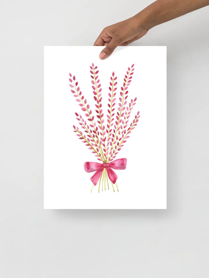 Red Flower Bouquet Wall Art Burgundy Pretty Home Decor Gift Idea Lavender Flowers Thank Giving Decor Anniversary Gift Poster Flowers