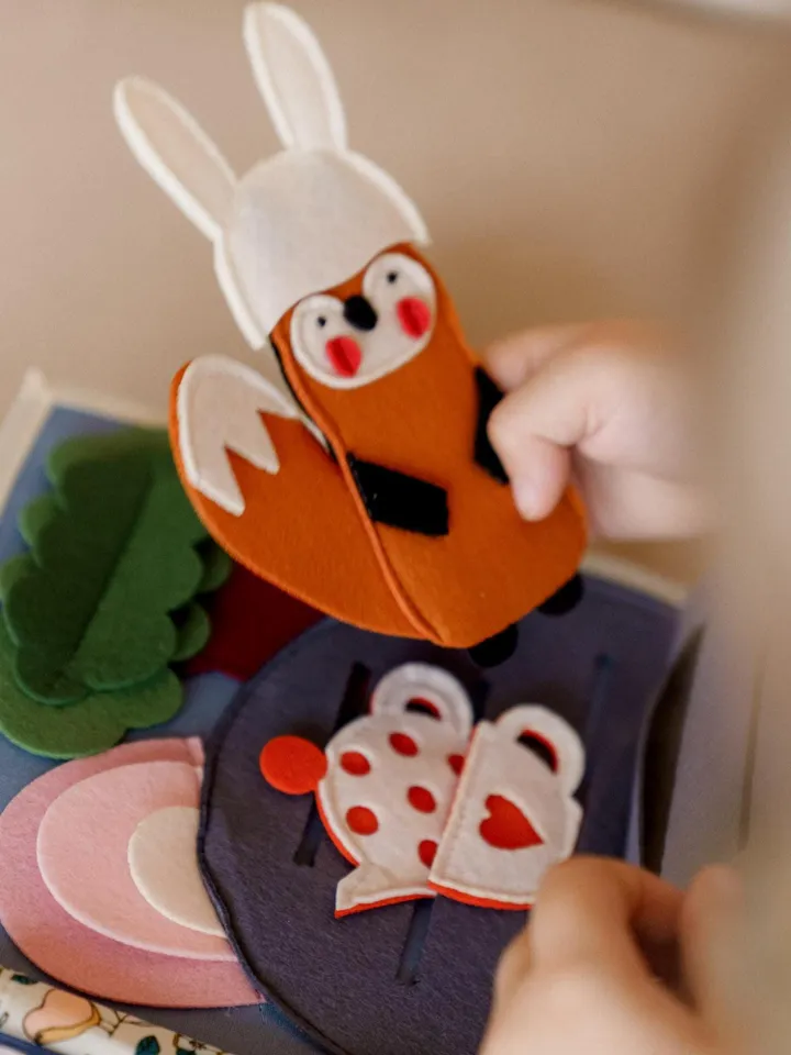 Quiet Book for Baby Toddlers, Montessori Woodland Felt Activity Book, Baby Travel Sensory Fely Toy, Educational Birthday Gift for Ages 1-3