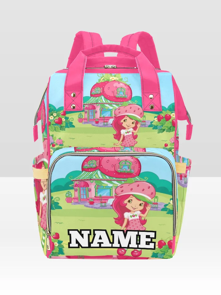 Custom NAME Strawberry Shortcake Diaper Bag Backpack