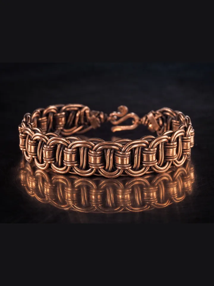 Woven copper wire bracelet Antique style handcrafted copper jewelry Unique gift