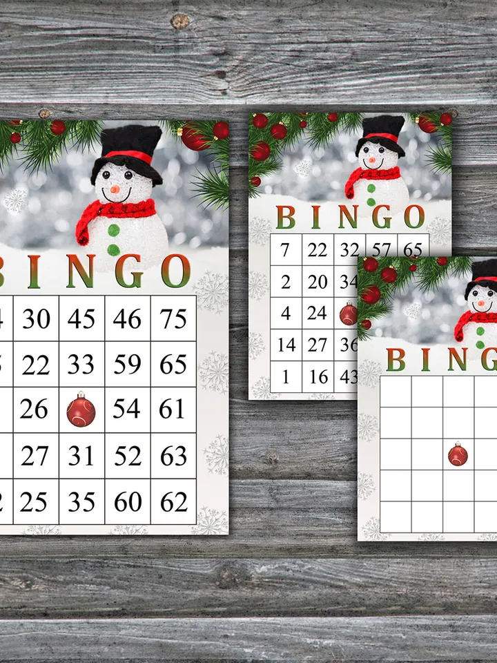Snowman bingo game card,Christmas bingo game card,Christmas Bingo Printable,Holiday Bingo Cards,INSTANT DOWNLOAD--82