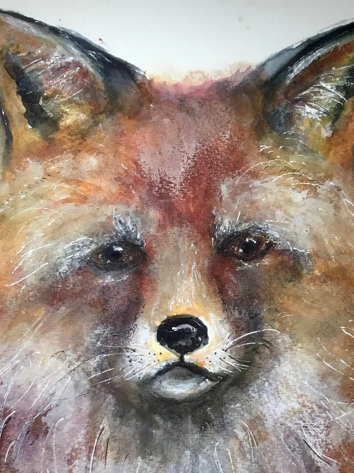 Fox original watercolor painting,watercolor animals painting,kids room wall art,fox painting,children room animals decoration, fox art gifts