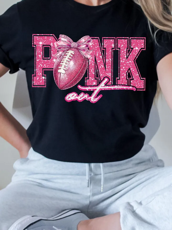 Football Pink Out png, Breast Cancer Football Png, Breast Cancer Awareness PNG, Pink Ribbon, Game Day png, Football Mom Png, Tackle Cancer