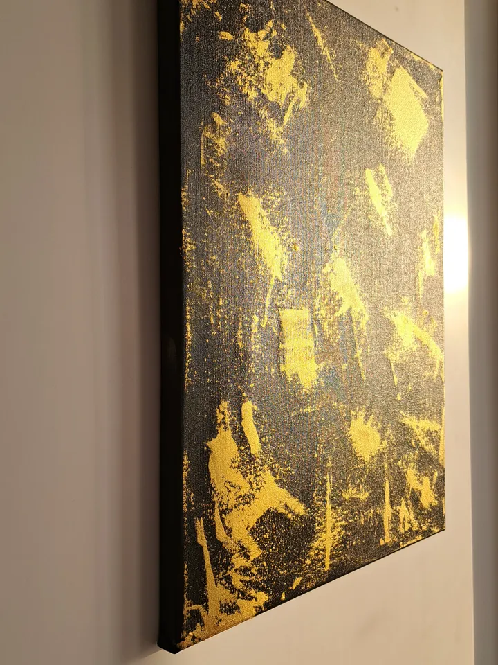 Interior oil painting with gold "Golden Marble" abstraction with gold paint abstract art on canvas contemporary art modern art