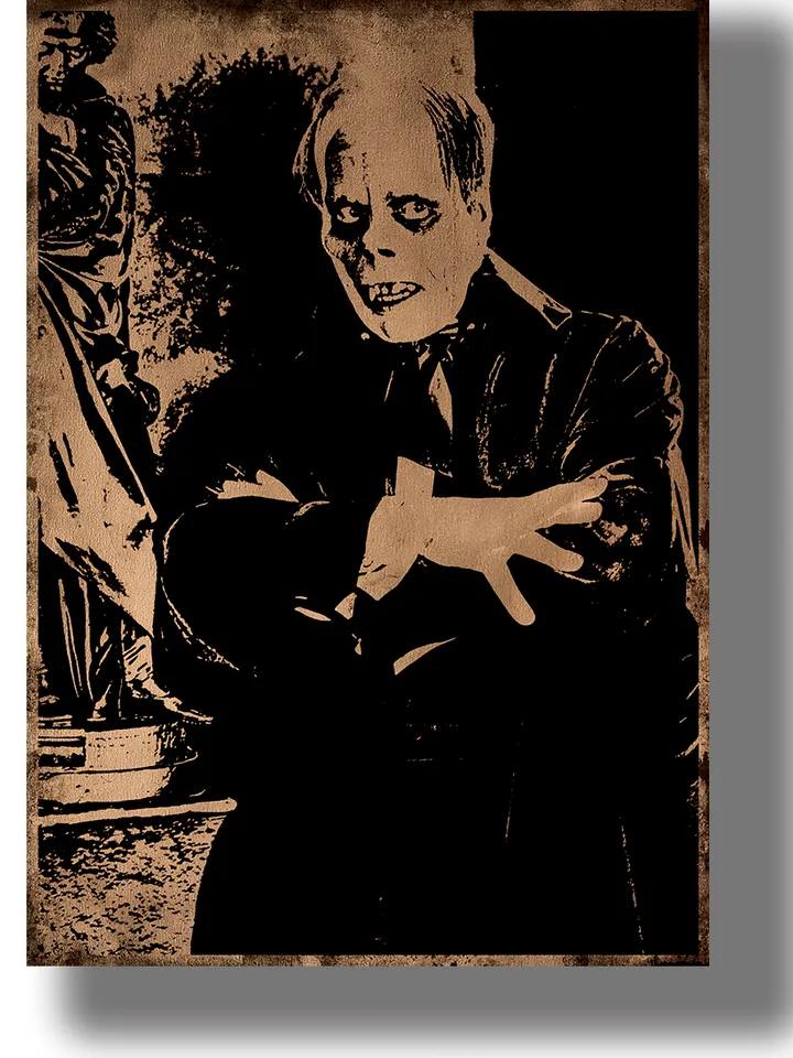 Phantom of the Opera. A poster from the cult mystical silent black-and-white film.