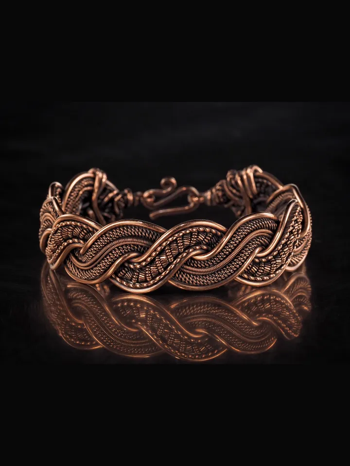 Wire wrapped copper bracelet for woman Antique style copper jewelry WireWrapArt