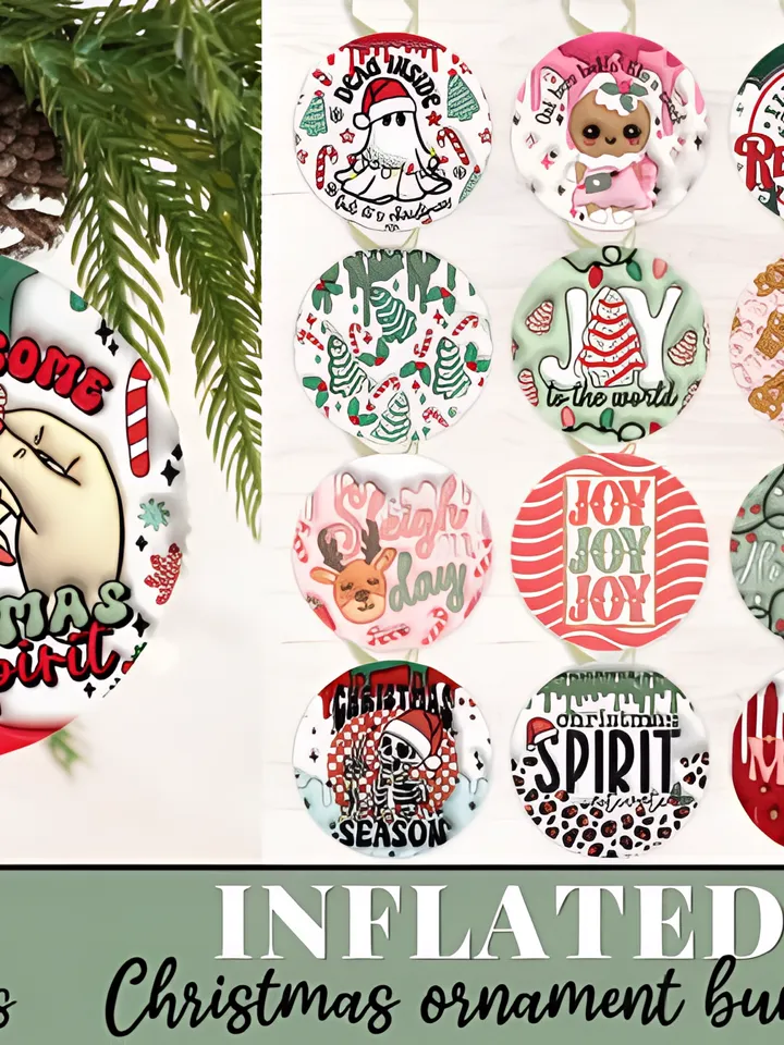 3D Inflated Christmas Ornament Bundle
