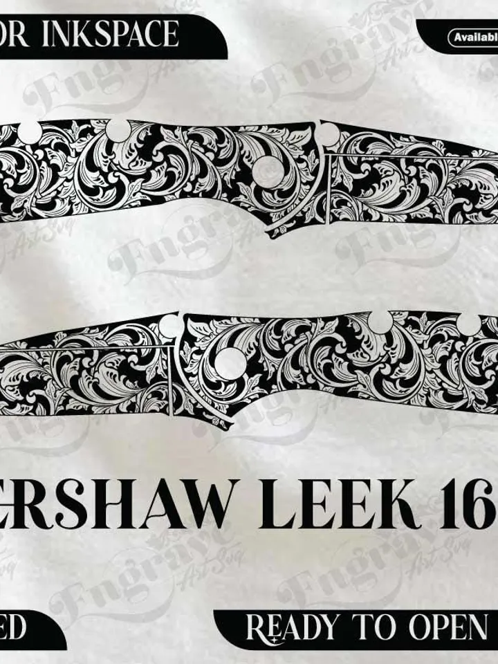 kershaw Leek 1660 Scrolling design,lasercut,laserengraving,fiberlaser,engravingfiles