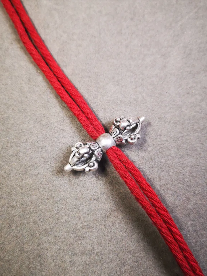 Gandhanra Handmade Tibetan Copper Vajra Amulet for Prayer Bead,Mala Pendant,1.5"