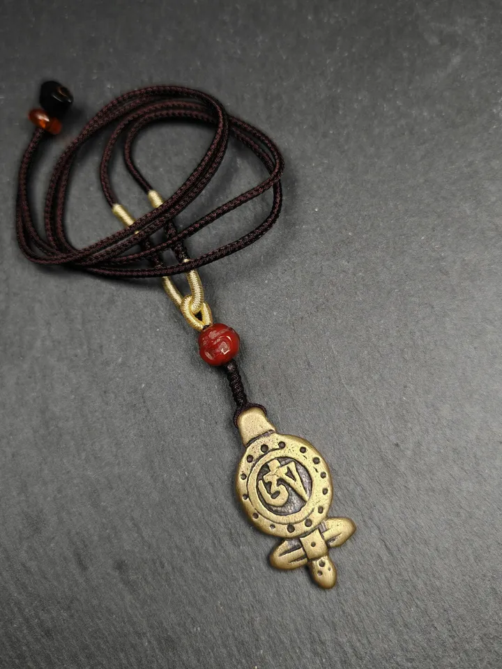 Gandhanra Handmade Tibetan Buddhism Amulet - Vajra Pendant with OM Symbol - Spiritual Gift