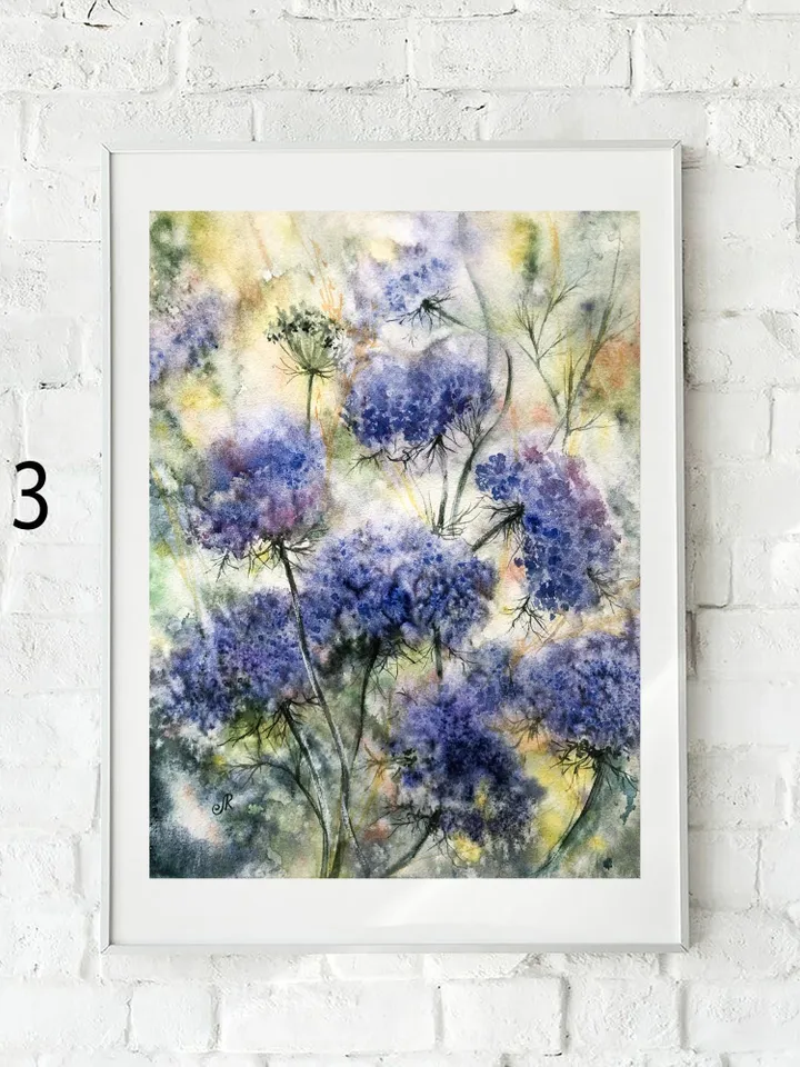 Flowers Watercolor Prints Set of 4 Floral Postcards