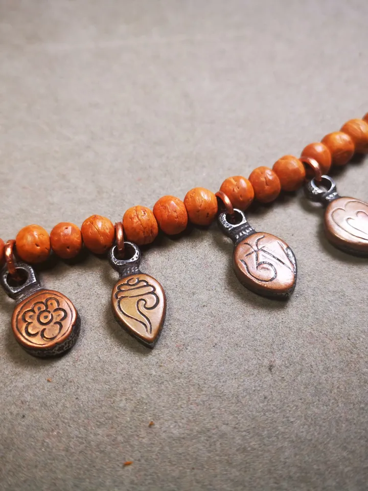 Gandhanra Handmade Tibetan Mala Amulet Pendant for Prayer Beads,Bag Hanging,1.0" × 0.55"