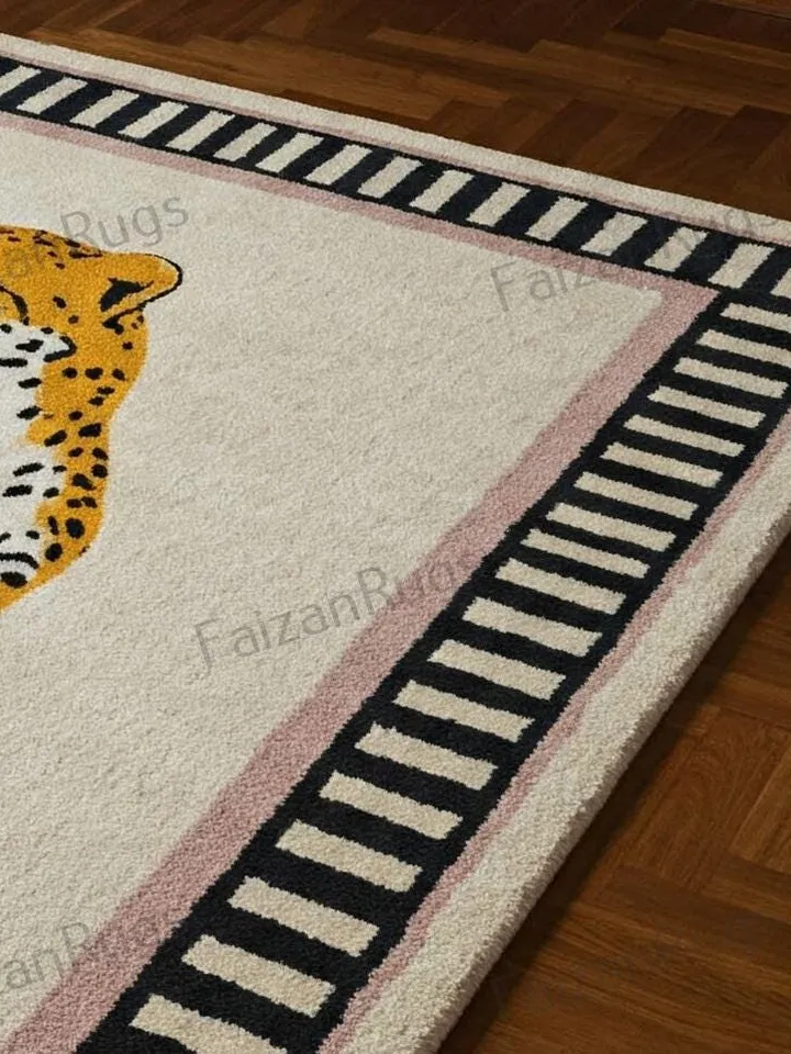 Leopard rug, modern hand tufted rug, Handmade, leopard, rugs for bedroom, customized area rug, Bedroom rug, 9x12 area rug, 3x5,4x6,5x7,8x10.